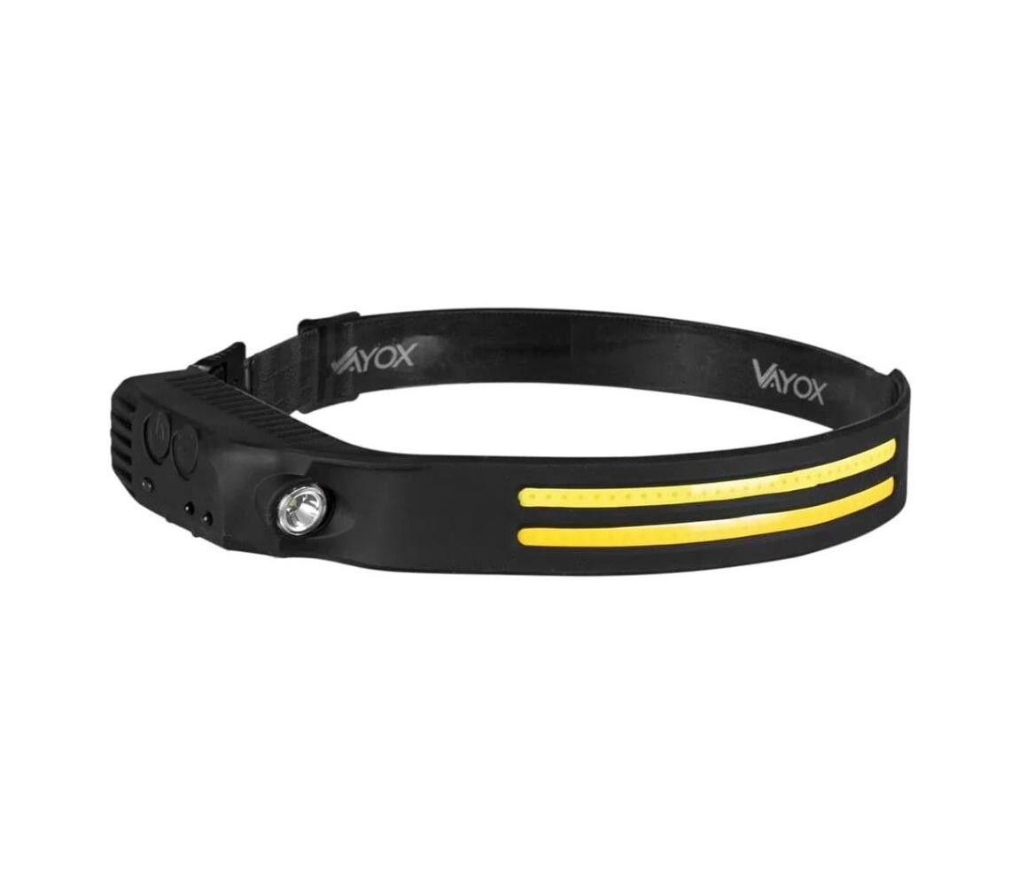 Vayox LED Stmívatelná nabíjecí čelovka se senzorem 3xLED/5V IP44 300 lm 1200 mAh VA0129