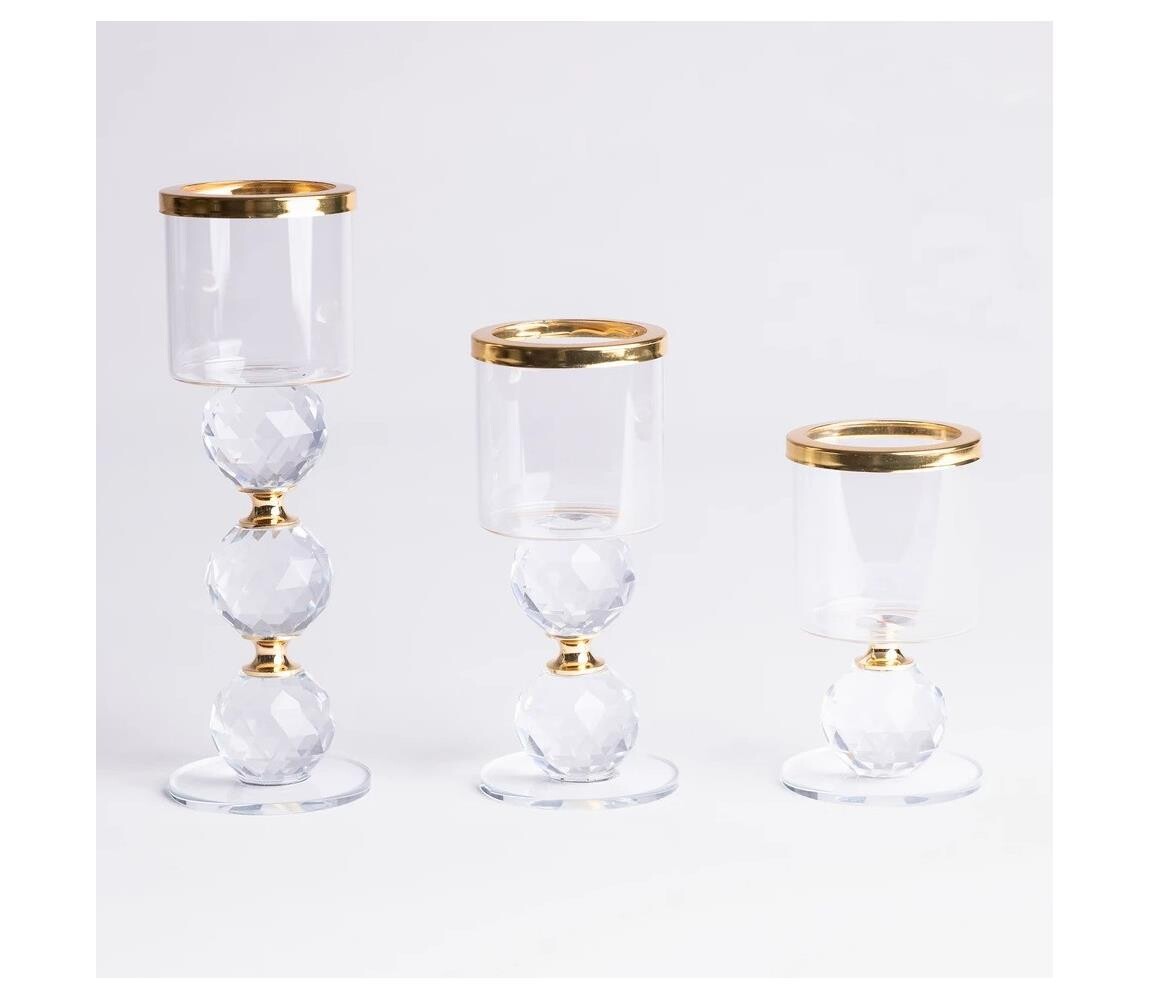 Estilo Home SADA 3x Svícen zlatá 5905623251066