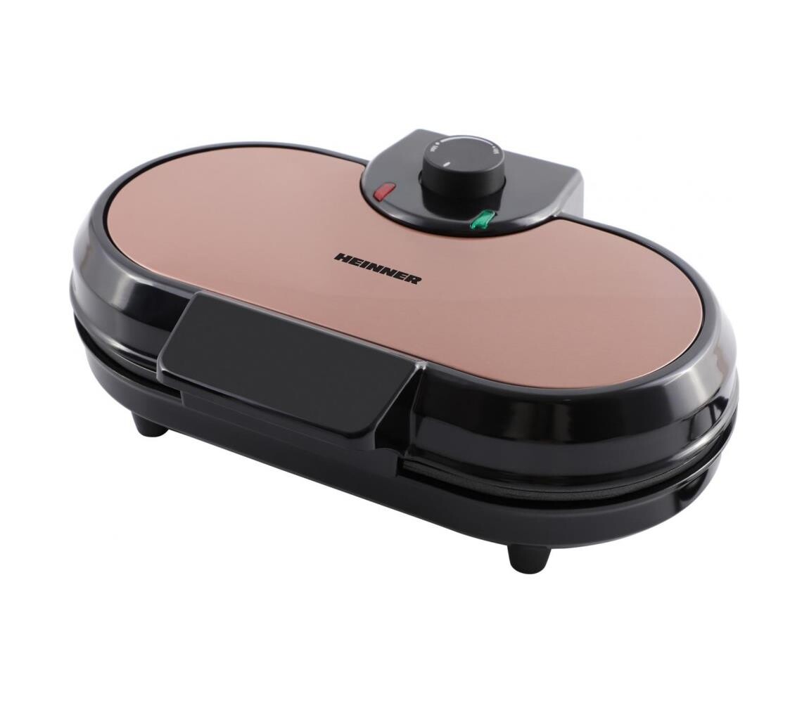 Heinner HWF-1000CR - Vaflovač 1000W/230V černá/rose gold HWF-1000CR
