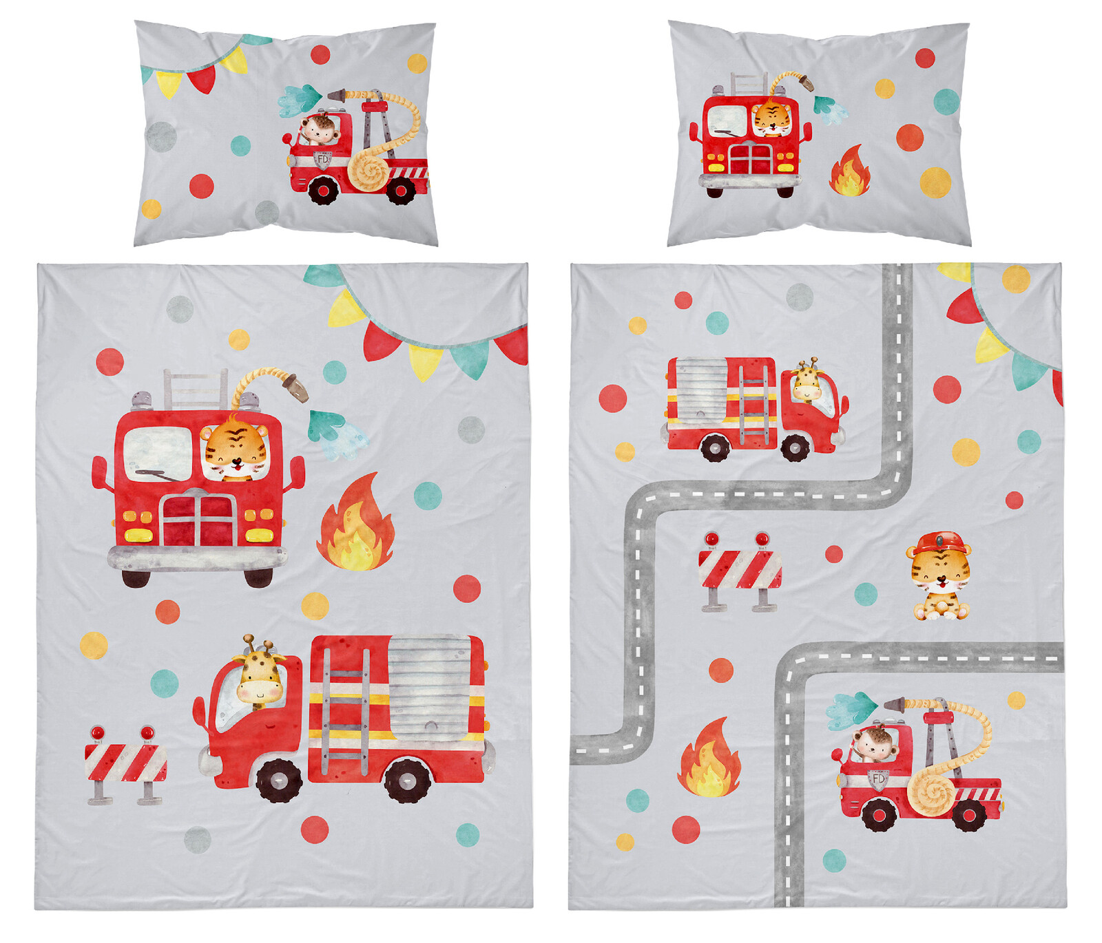 Detexpol Povlečení do postýlky 100x135 + 40x60 cm - Hasiči