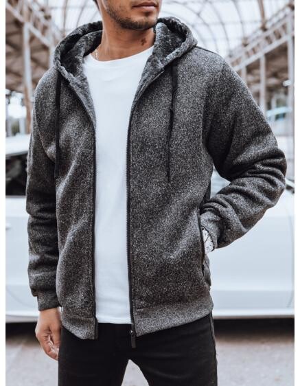 Pánská zateplená bunda s kapucí VERITA tmavě šedá