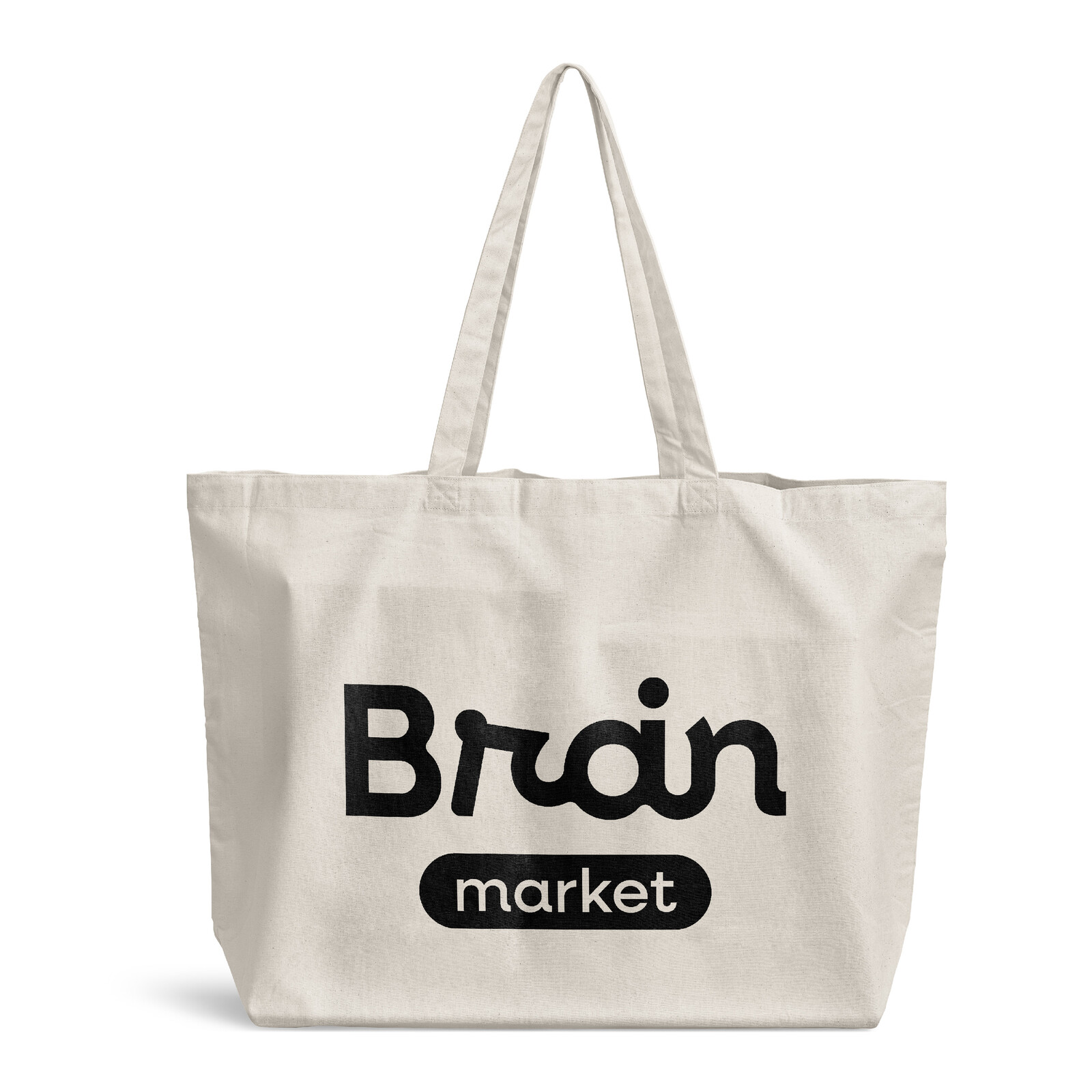 BrainMax BrainMarket plátěná taška z bavlny, černý potisk
