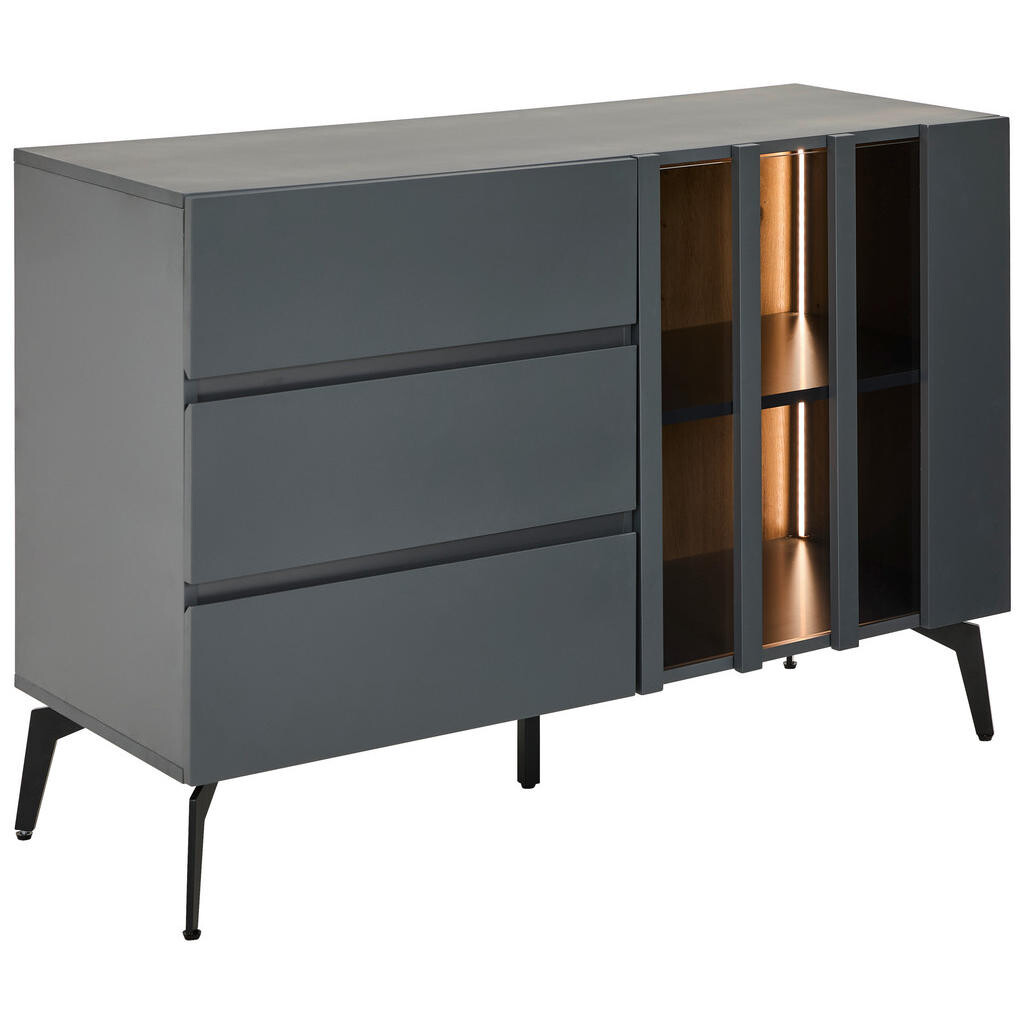 Novel KOMODA, šedá, černá, 110/76,3/41,5 cm