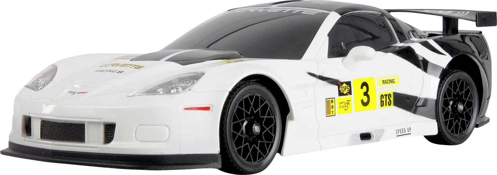 Amewi Corvette C6.R Drift Car bílá komutátorový 1:18 RC model auta elektrický drift 4WD (4x4) RtF 2,4 GHz vč. akumulátorů a kabelu k nabíjení, úsporná sada