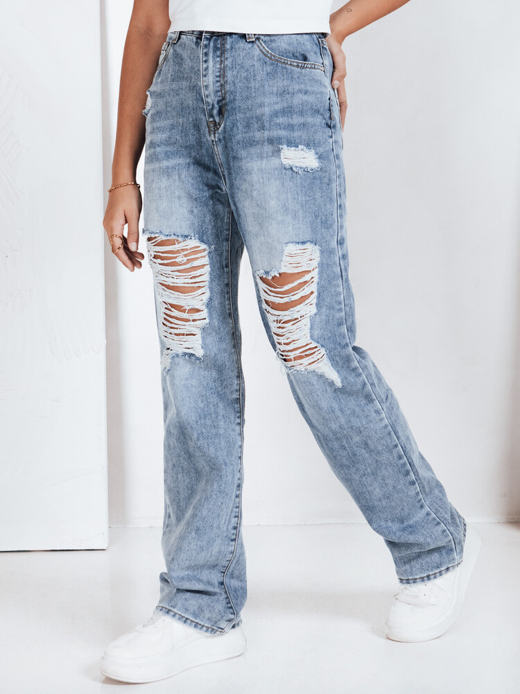 Dámské boyfriend džíny s dírami