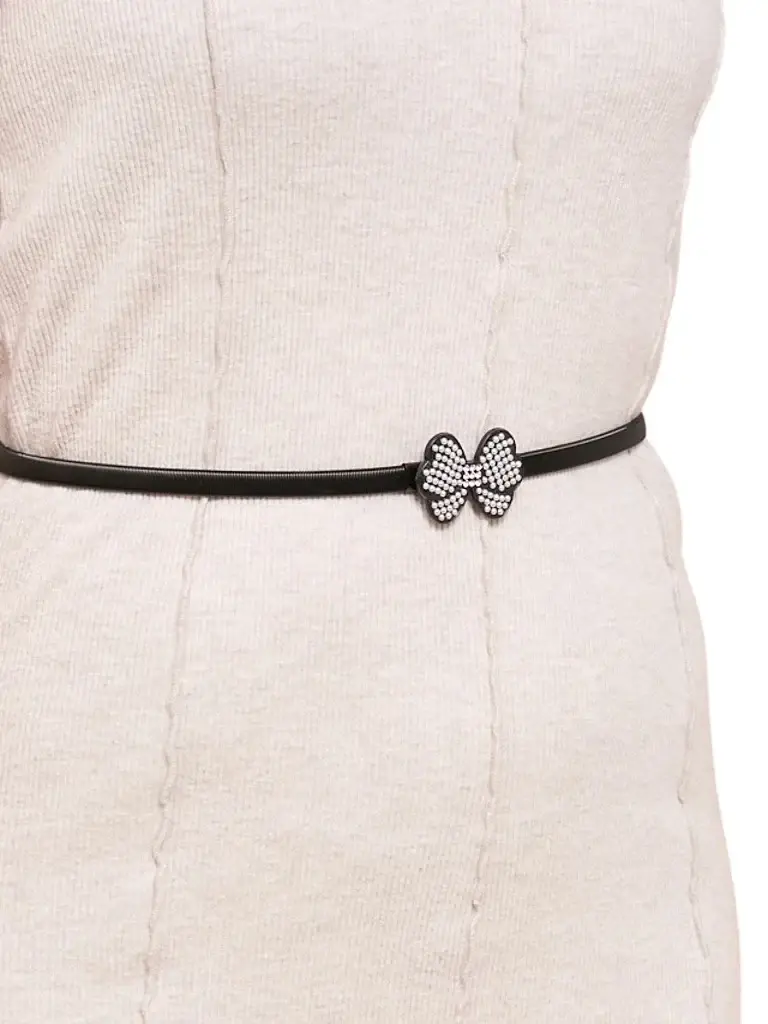 Dámský pásek Resti Black Melina s kovovou mašlí