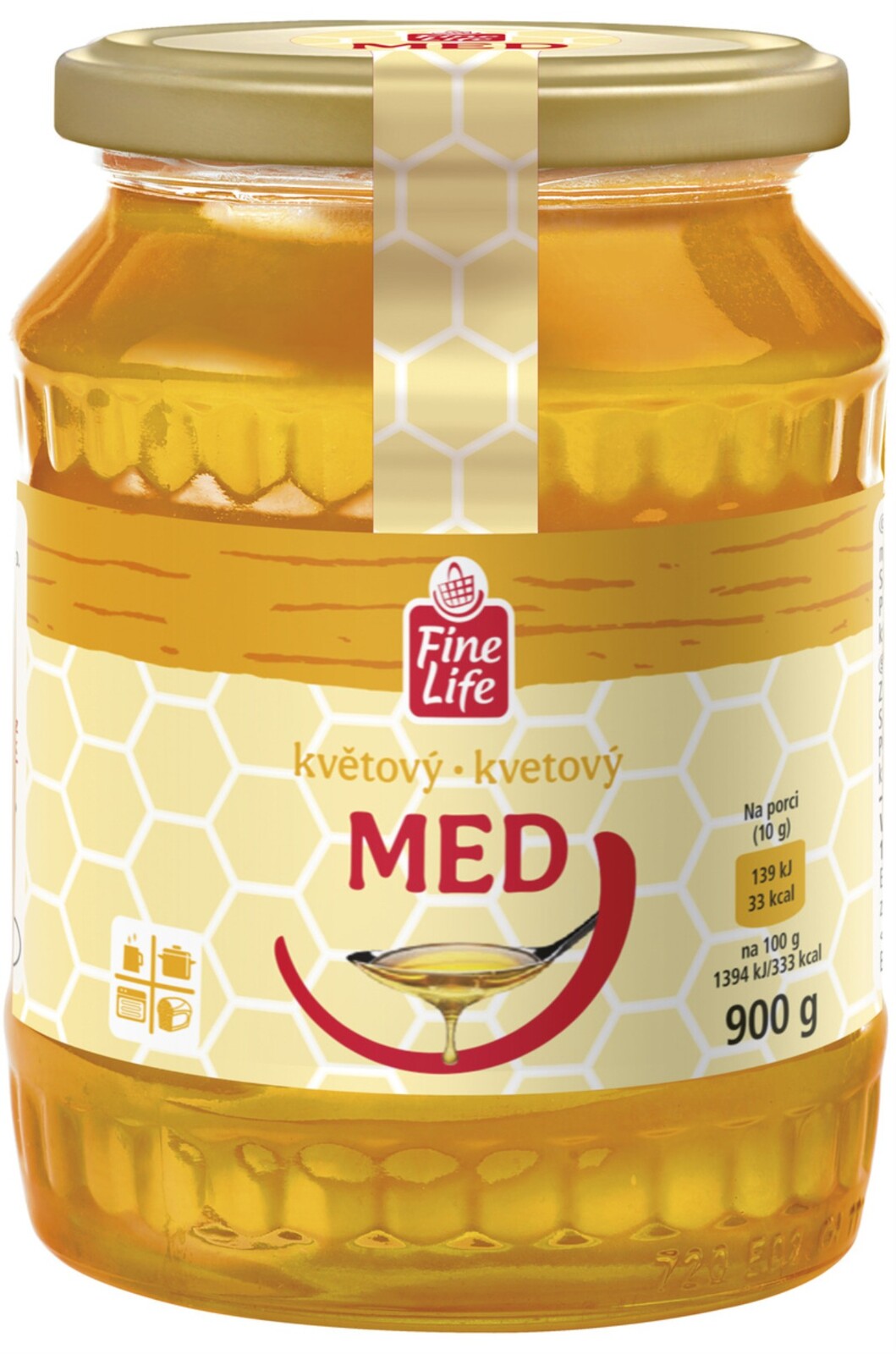 Med - květový, ve sklenici, 900 g