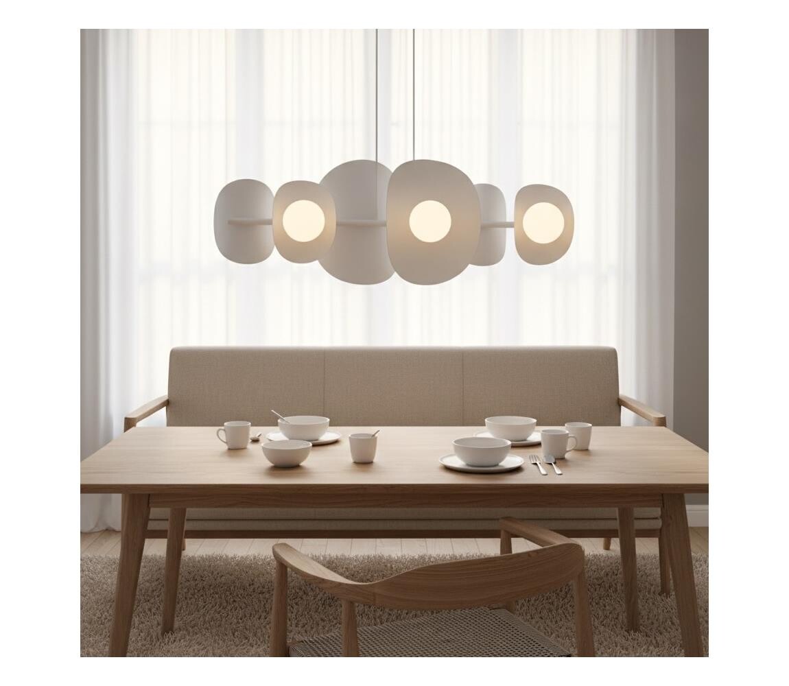 EMIBIG Lustr na lanku ELEMENTI 6xG9/8W/230V bílá 1492/6