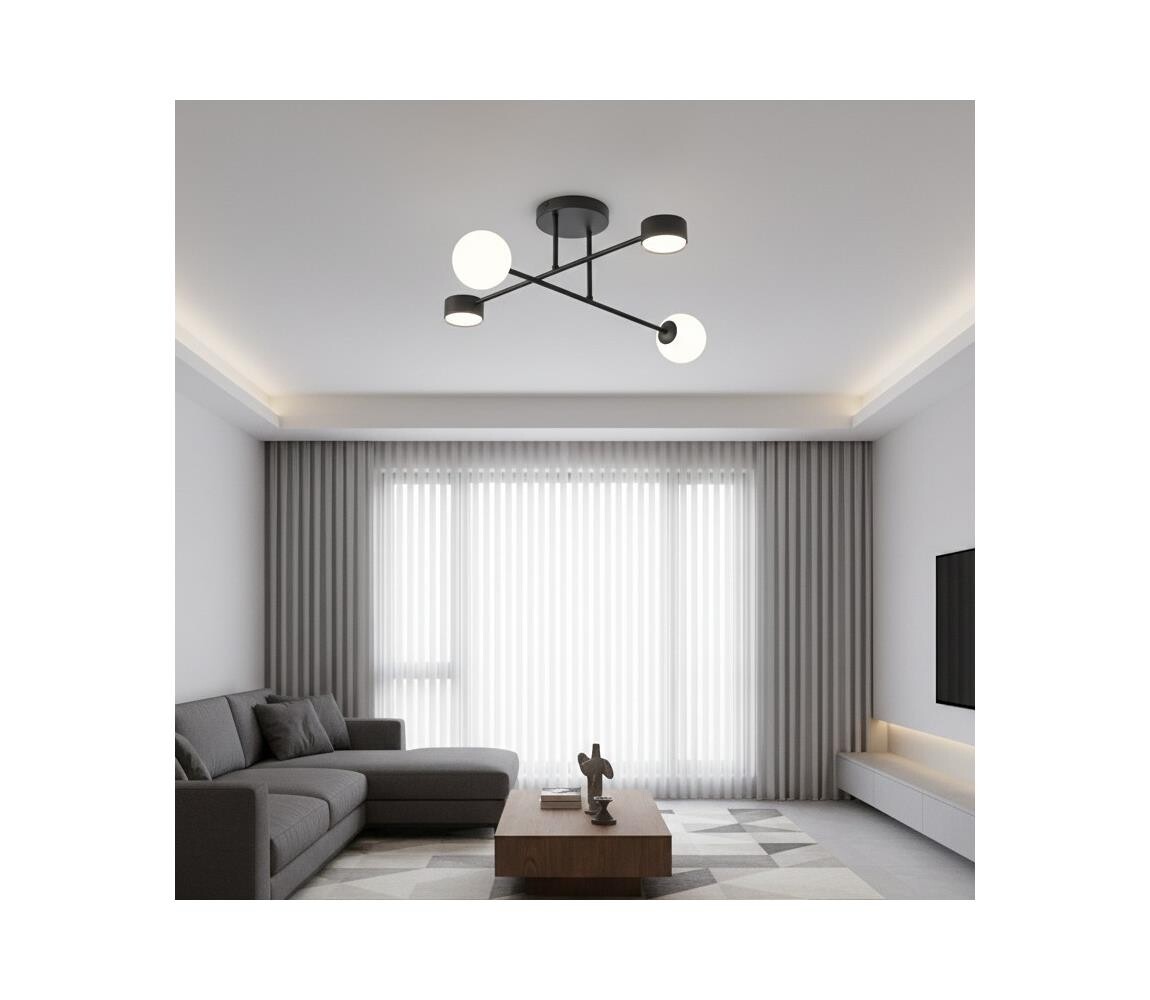 EMIBIG Přisazený lustr HOLON 2xG9/8W/230V + 2xGX53/12W černá 1558/4