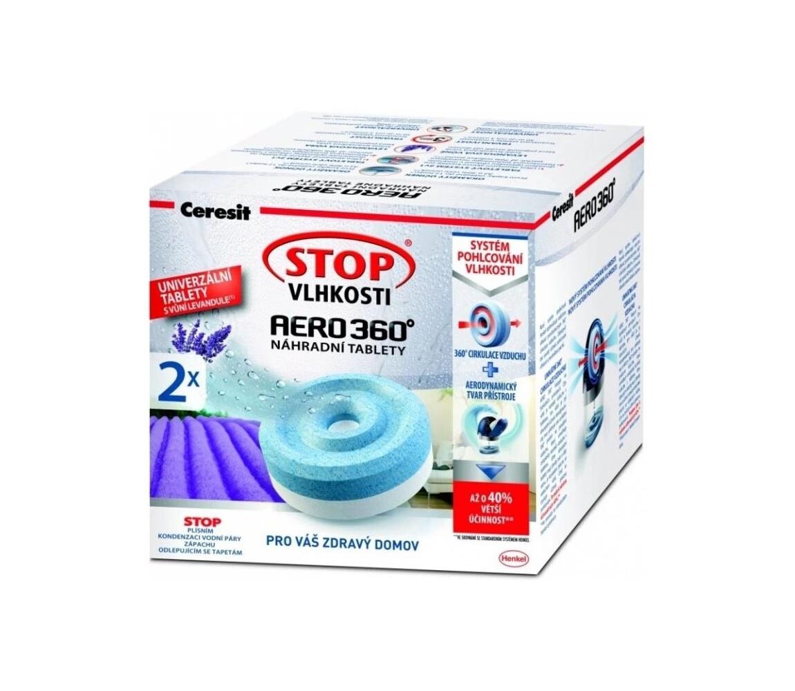 Ceresit - Tablety pro odvlhčovač 2v1 AERO 360° 2x 450 g levandulová zahrada CER-2259643