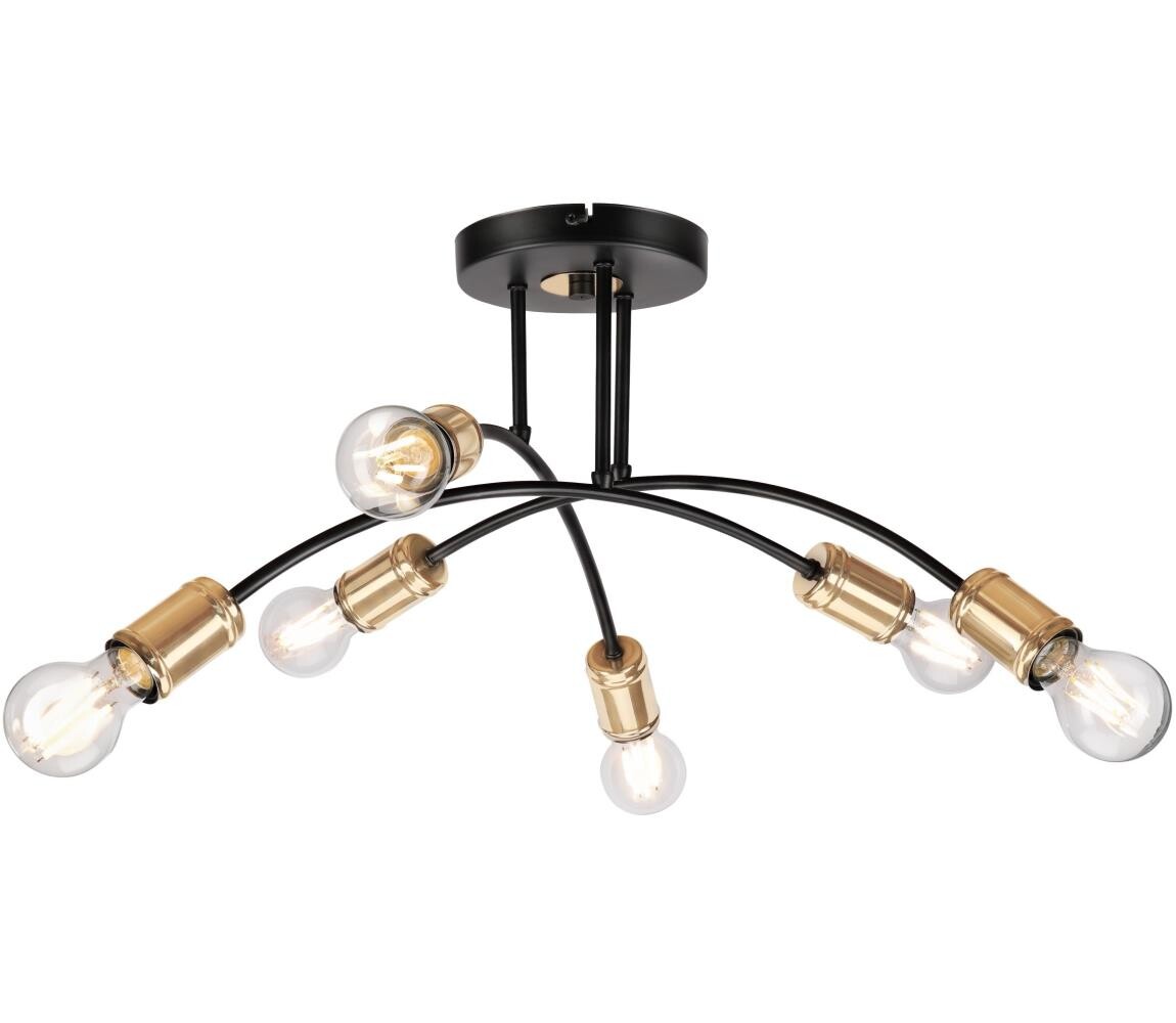 Přisazený lustr ANYA 6xE27/15W/230V černá/zlatá LM - 6.288
