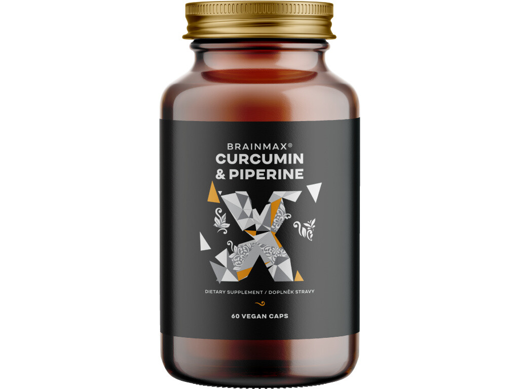 BrainMax Curcumin & Piperine, 60 rostlinných kapslí