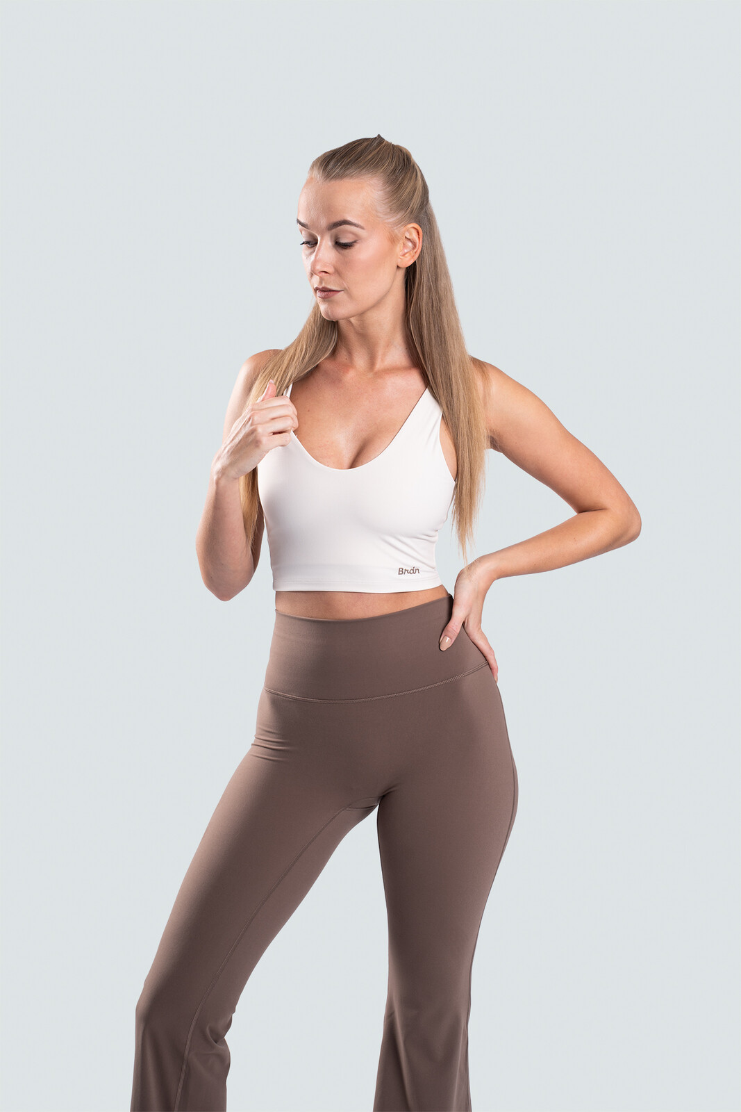 BrainMax Brain dámská sportovní podprsenka Basic, krémová Velikost: XL