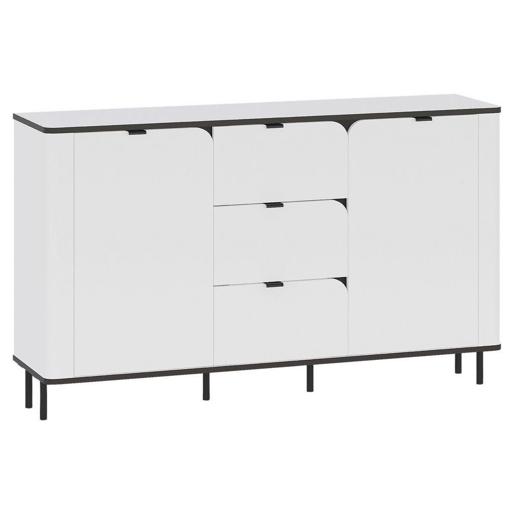 Carryhome ŠIROKÁ KOMODA, bílá, 136,8/82/35,2 cm