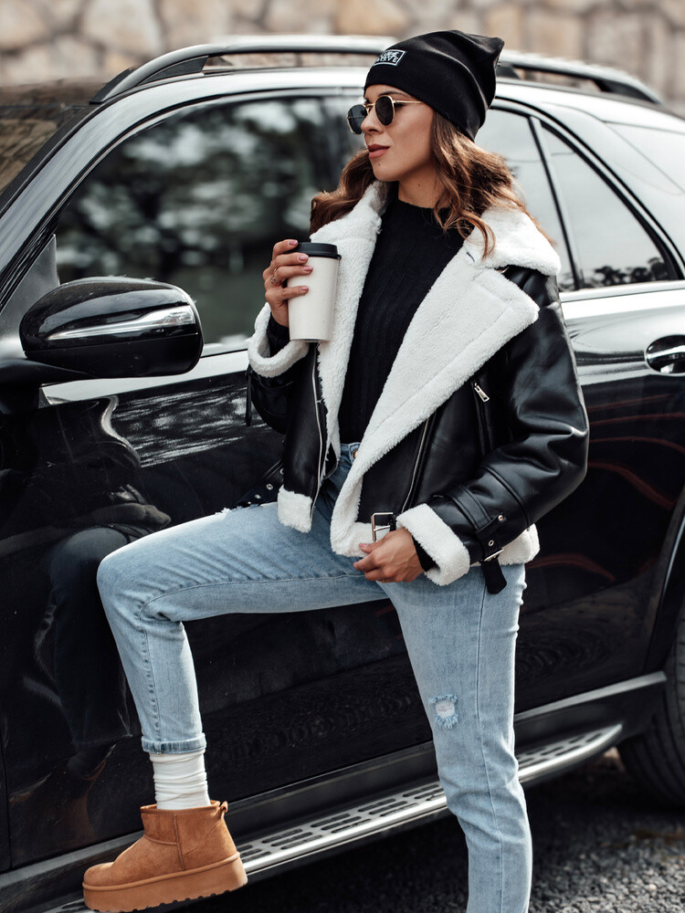 Kurtka zimowa damska skórzana BELLCIAO czarna Dstreet