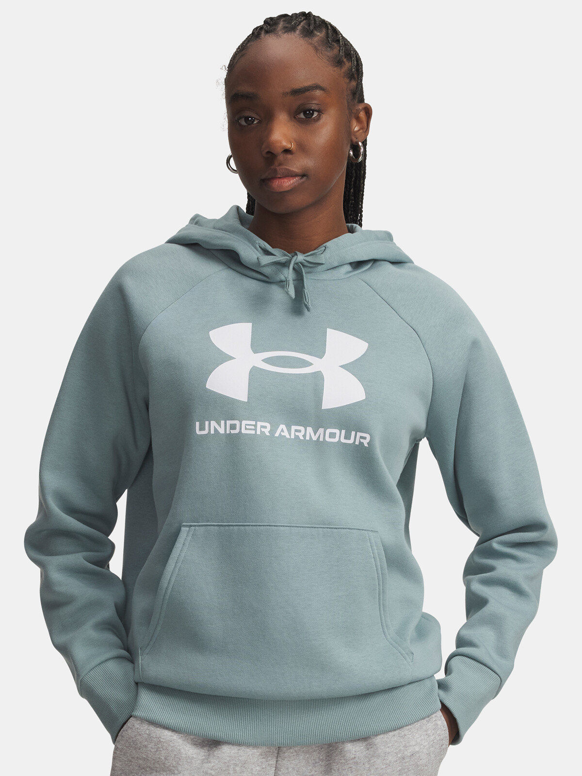 Dámská mikina Under Armour UA Rival Fleece Big Logo HD-GRN - Dámské