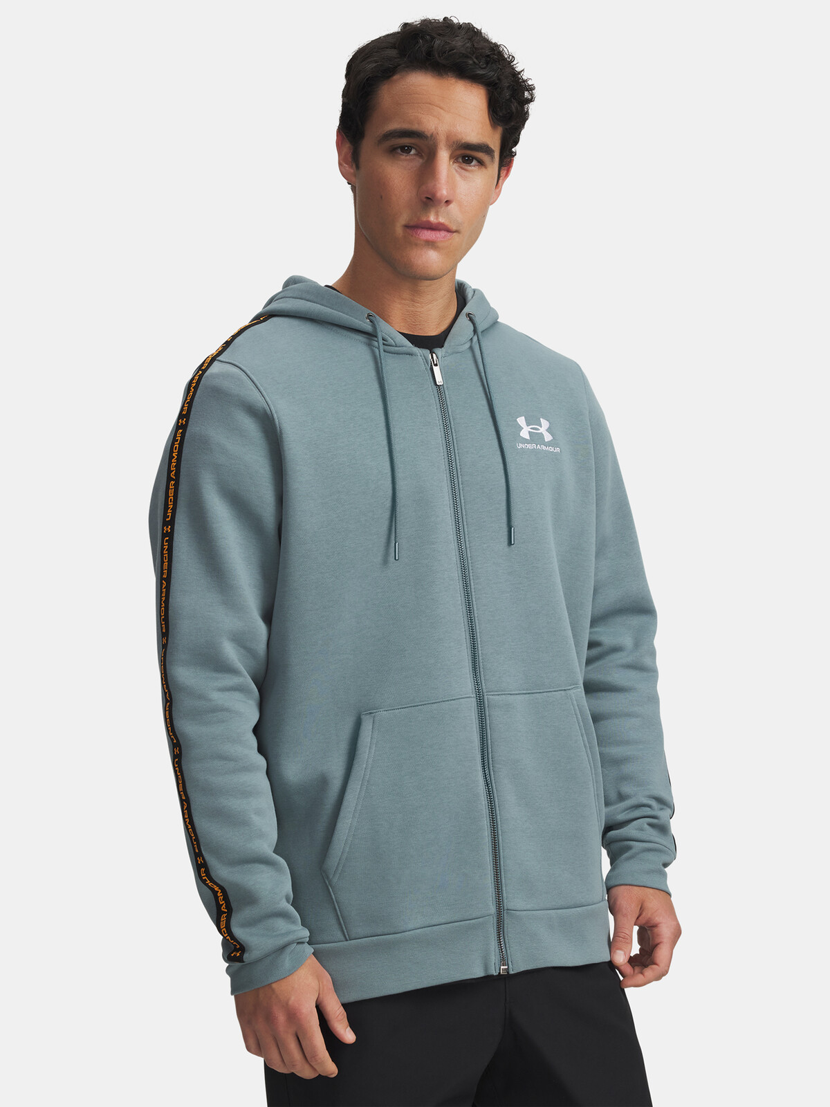 Pánská mikina Under Armour UA Icon Fleece FZ Taping-BLU - Pánské