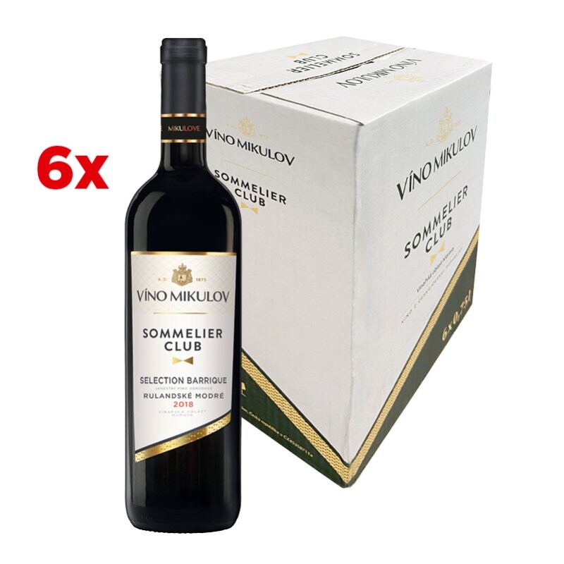 Víno Mikulov Sommelier Club Selection barrique Rulandské modré 2018 karton 6ks - BLACK FRIDAY