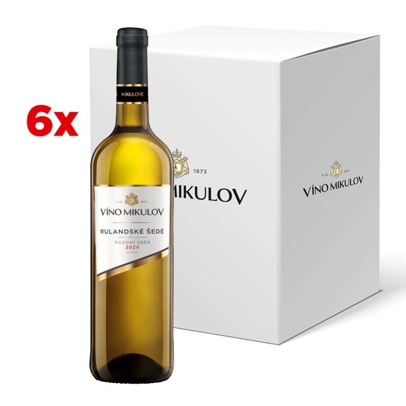 Víno Mikulov Rulandské šedé 2024 pozdní sběr karton 6ks - BLACK FRIDAY