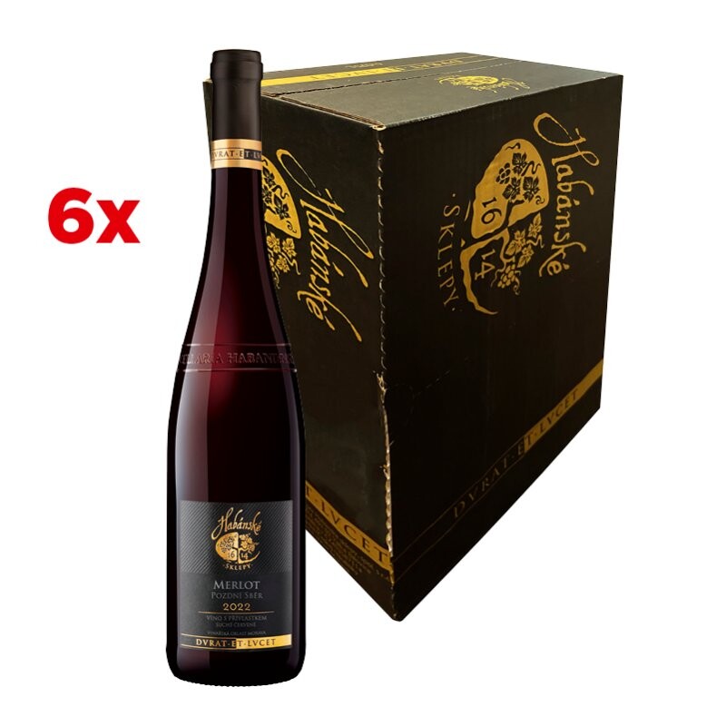 Habánské sklepy Merlot 2022 pozdní sběr karton 6 ks - BLACK FRIDAY