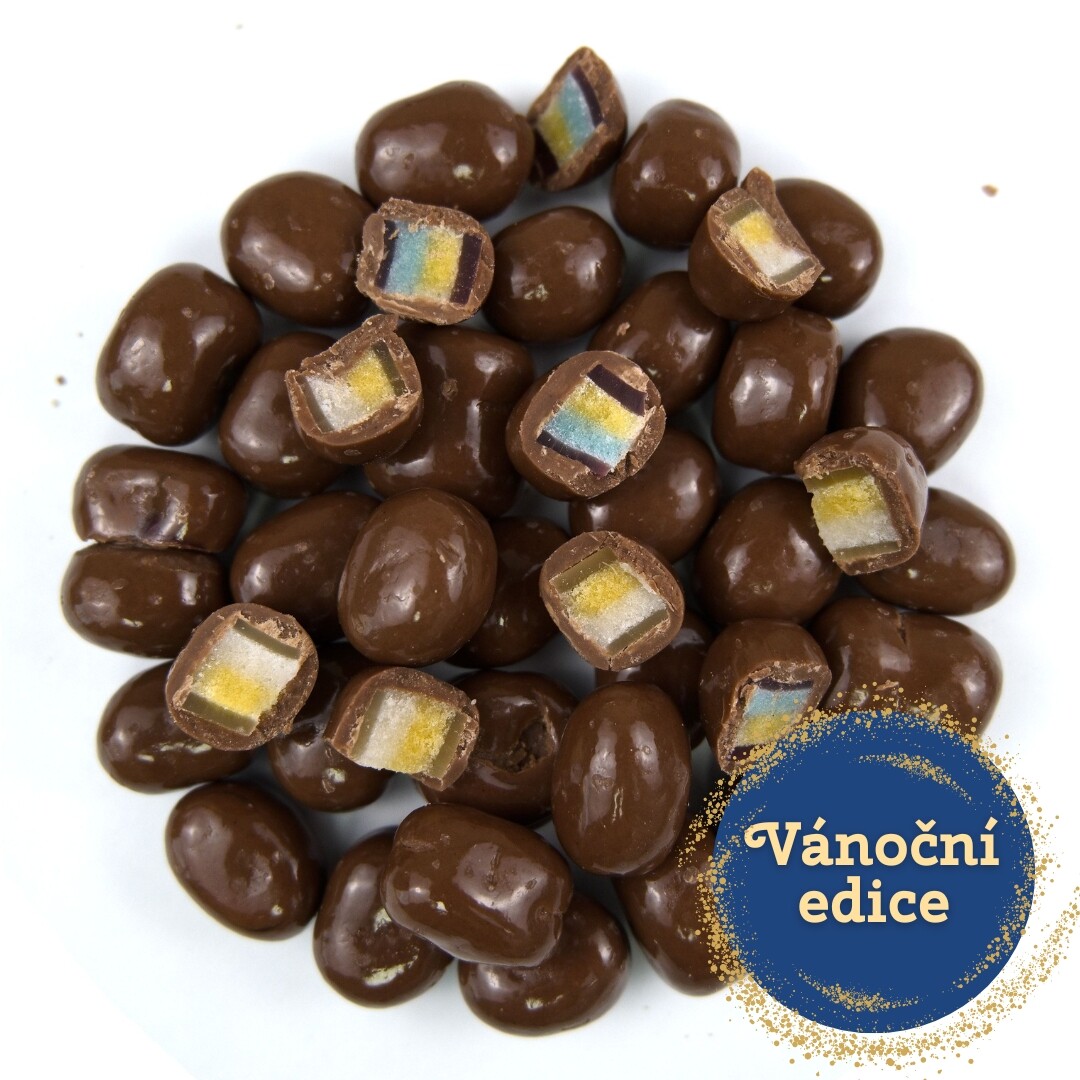 NUTSMAN Ovocné želé v mléčné čokoládě - Vánoční edice Množství: 125 g