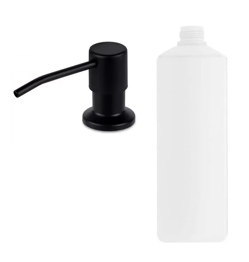 Eco produkty Černý vestavěný dávkovač mýdla nebo jaru s nádobkou 500 ml