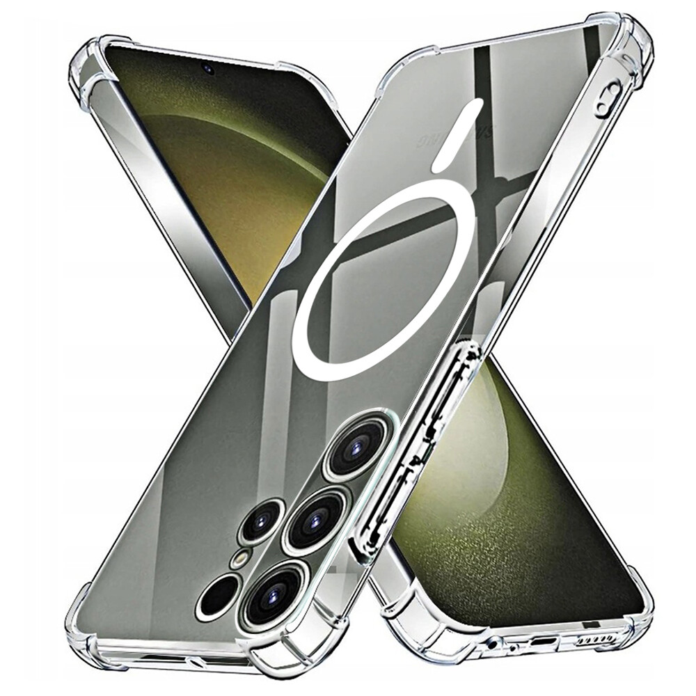 Techsuit Shockproof Clear Silicone MagSafe Samsung Galaxy S23 Ultra čirý