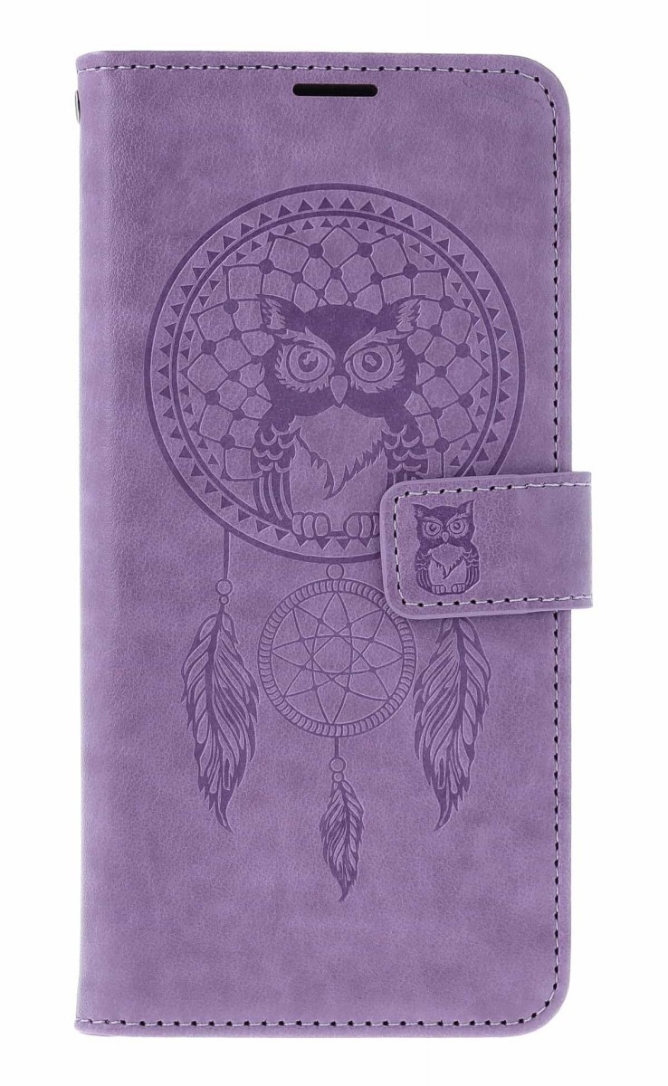 Pouzdro MEZZO Xiaomi Redmi Note 14 Pro knížkové Lapač se sovičkou fialové 166630