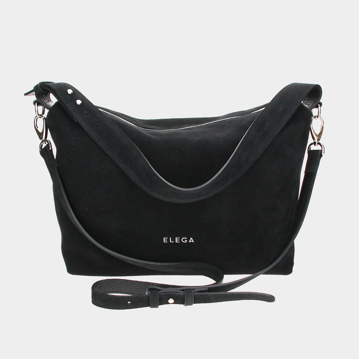 ELEGA Malá kabelka Helen černá velur/stříbro