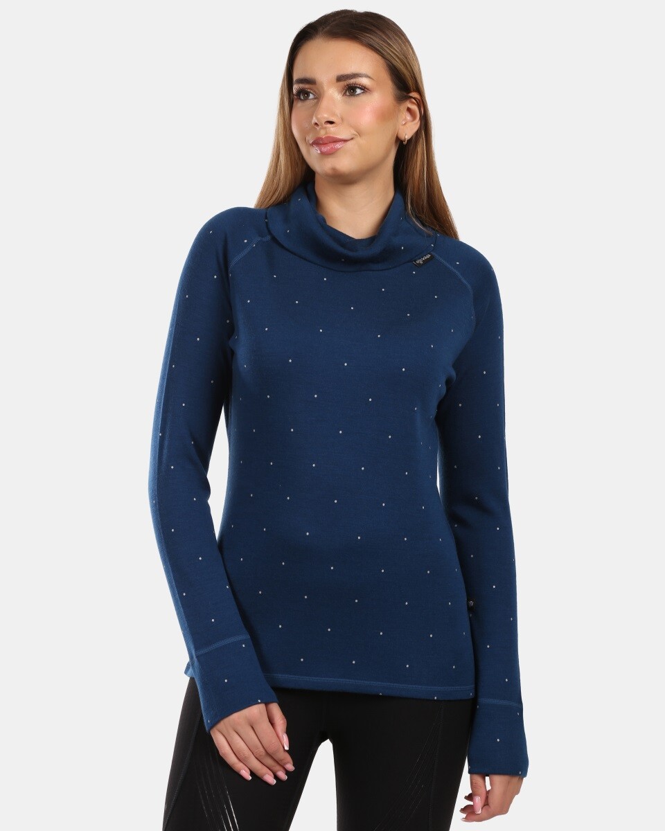 Dámský rolák s dlouhým rukávem z merino vlny kilpi jannu-w tmavě modrá 34