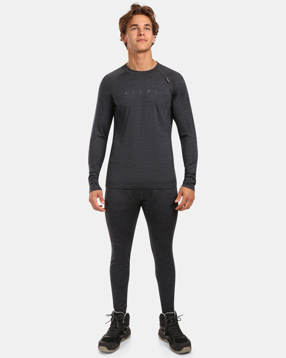 Pánské termo triko z merino wool s dlouhým rukávem kilpi mavora top-m černá 3xl