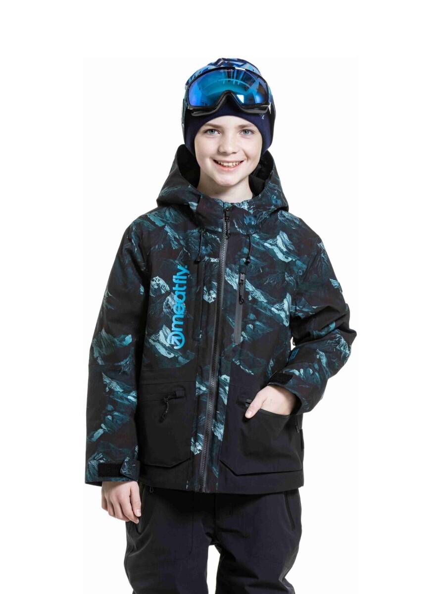 Dětská snb & ski bunda meatfly bangito černá/zelená 134