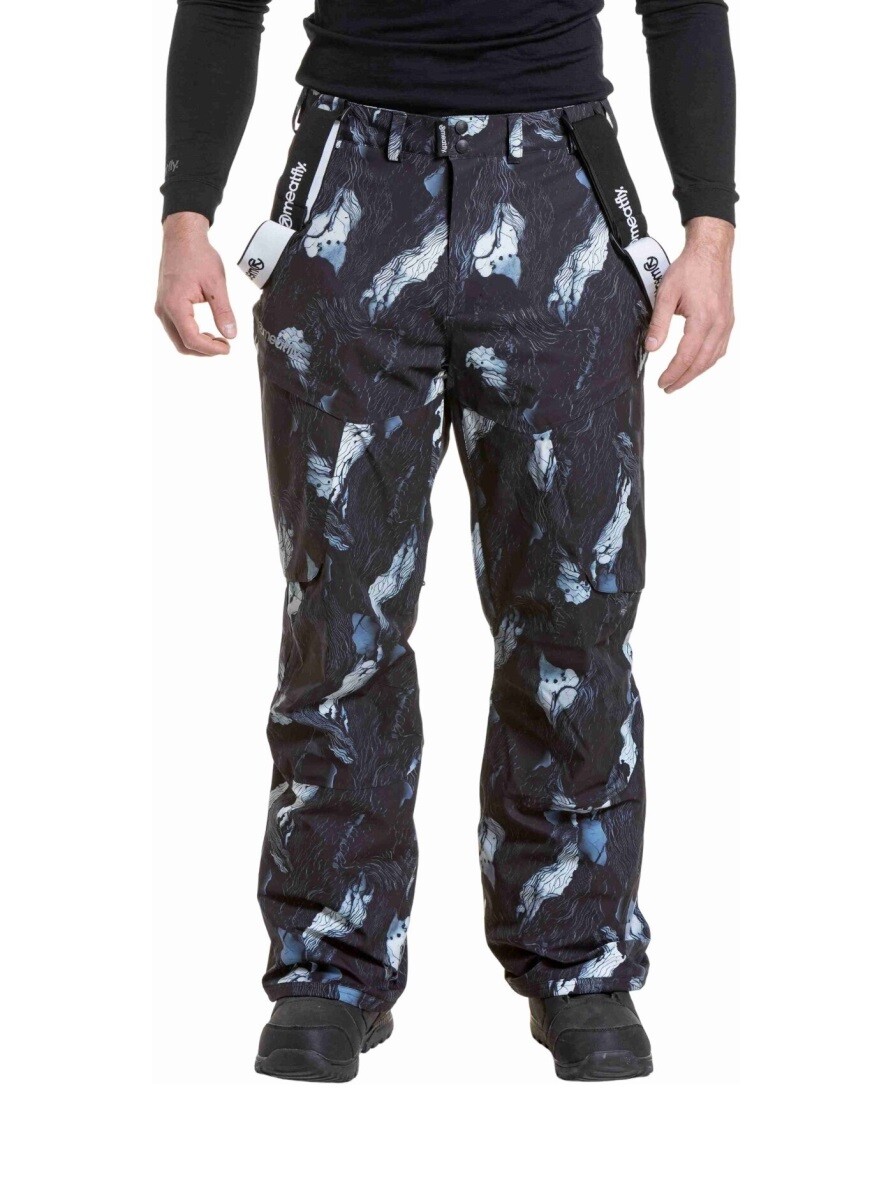 Pánské snb & ski kalhoty meatfly bold černá/modrá s