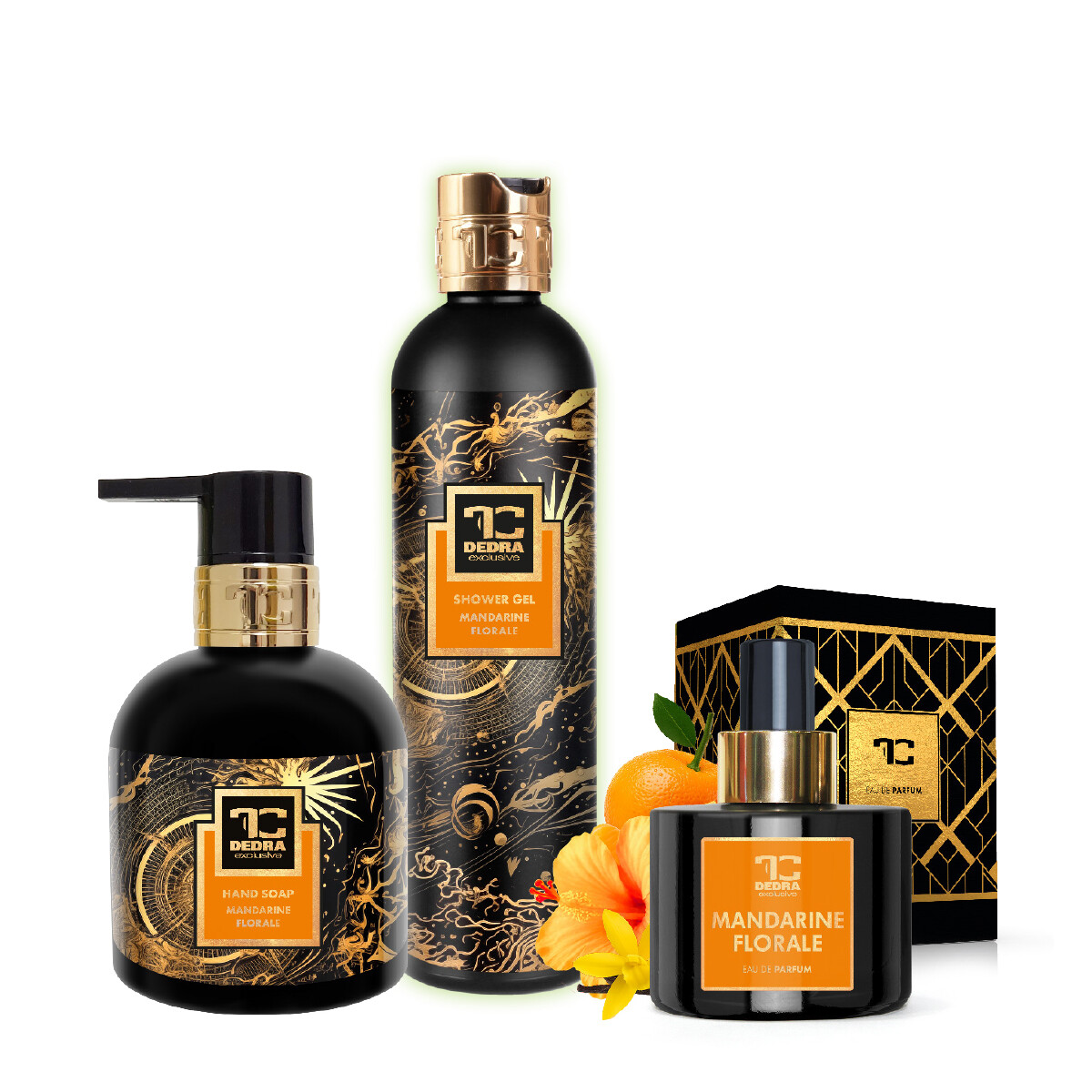 MANDARINE FLORALE | dárková sada EDP + tekuté mýdlo + sprchový gel | 1+2 ZDARMA