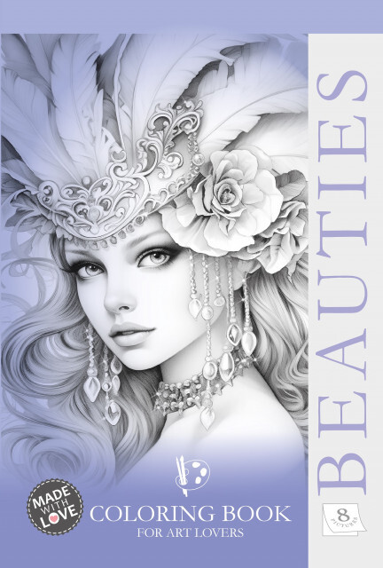 Dáma s peřím, antistresové omalovánky, Company Fresh