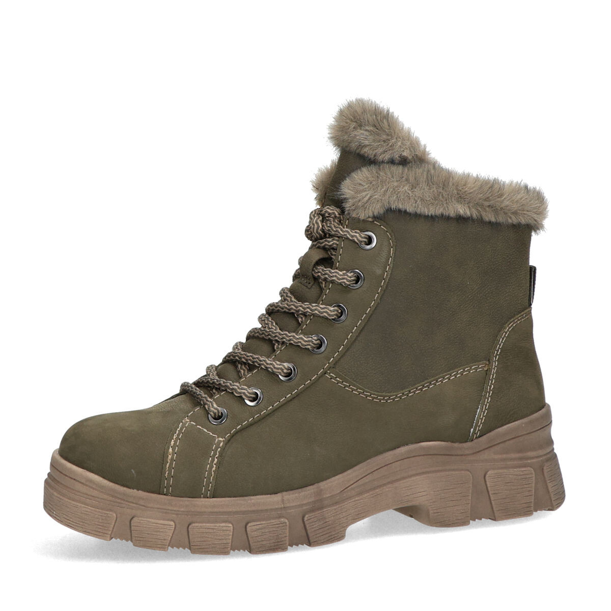 Tamaris dámské zimní kotníkové kozačky - olivové - 36