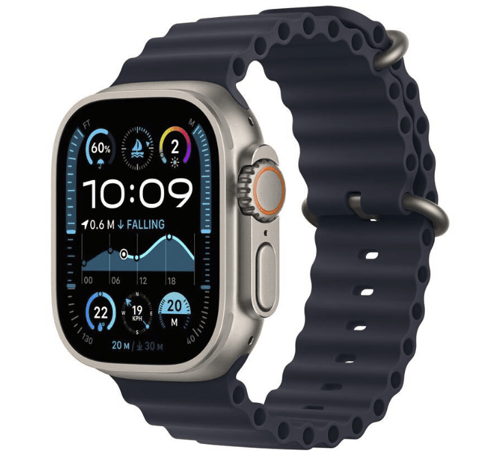 Apple Watch Ultra 2 49mm GPS+Cellular - Natural Titanium + Navy Blue řemínek Stav produktu: Rozbaleno