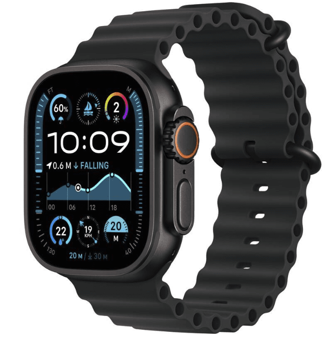 Apple Watch Ultra 2 49mm GPS+Cellular - Black Titanium + Black Ocean řemínek Stav produktu: Rozbaleno