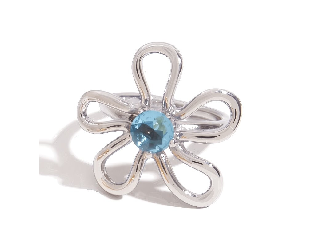 ELENYS Azure Bloom – prsten z prémiové oceli Velikost: 6 (EU: 51-53)