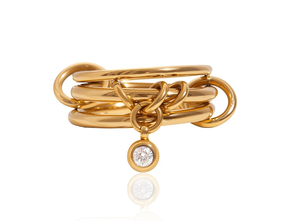 ELENYS Aria – pozlacený prsten 18K žluté zlato Velikost: 7 (EU: 54-56)