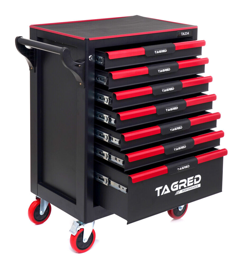 Dílenský vozík na nářadí (prázdný) 7 přihrádek PREMIUM, Tagred TA213
