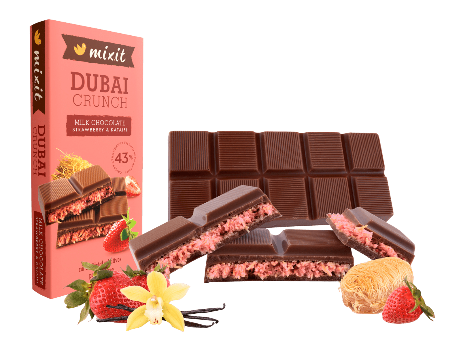 MIXIT Dubajská čokoláda s jahodovou náplní 70 g