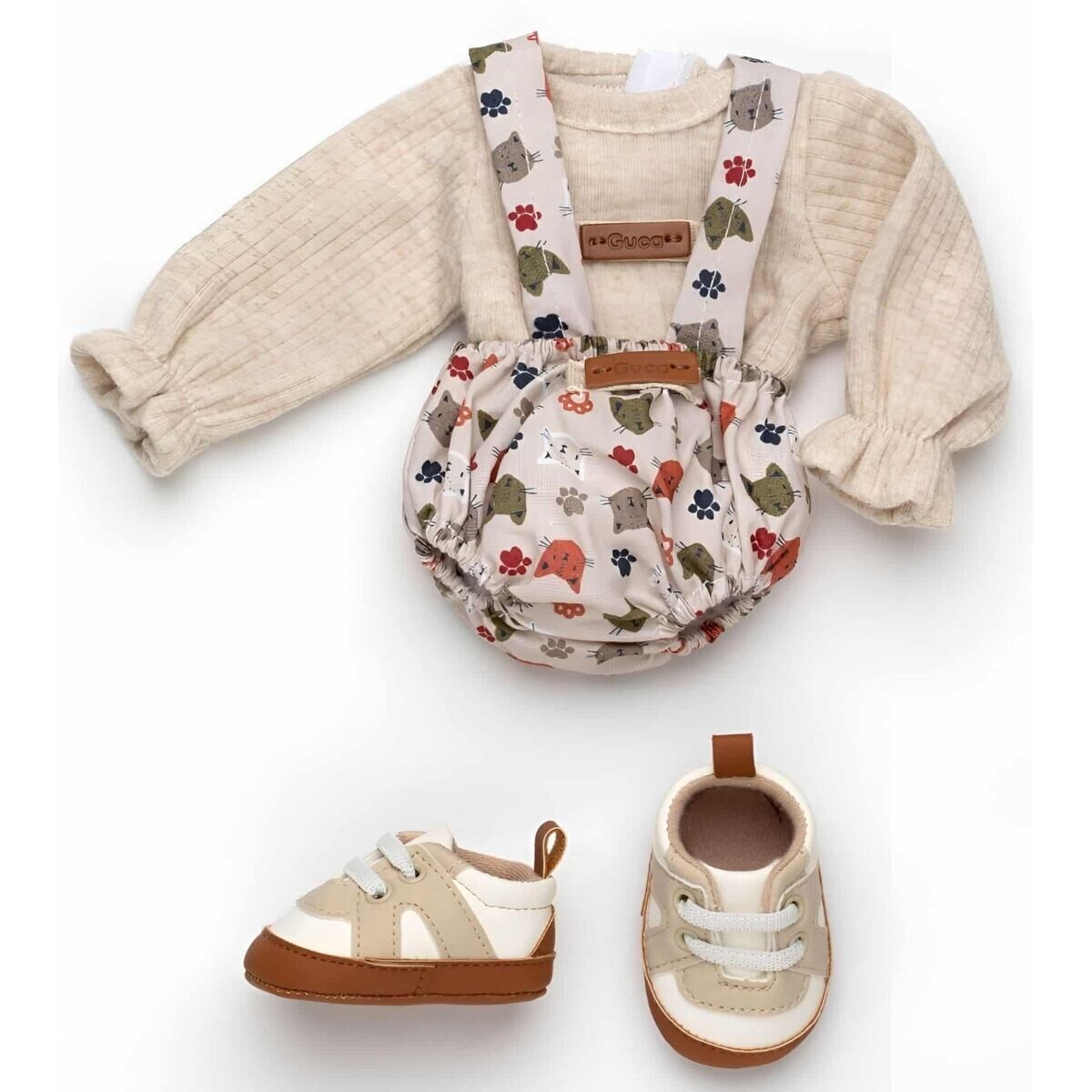 Guca OP900 Obleček pro opičku miminko REBORN velikosti 32 cm s botičkami