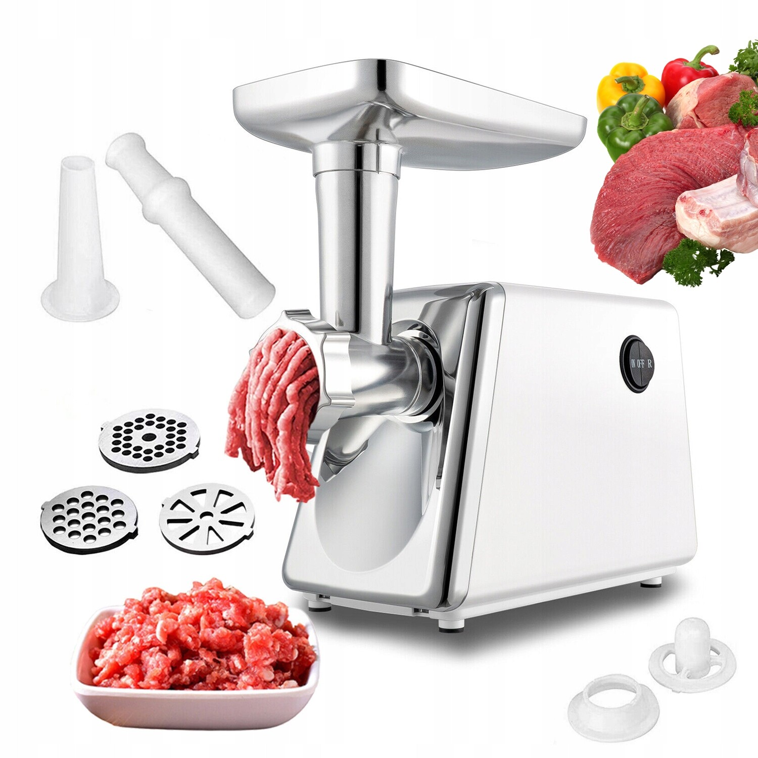 Elektrický Mlýnek Na Maso 3 Síta, Výkonný, Multifunkční