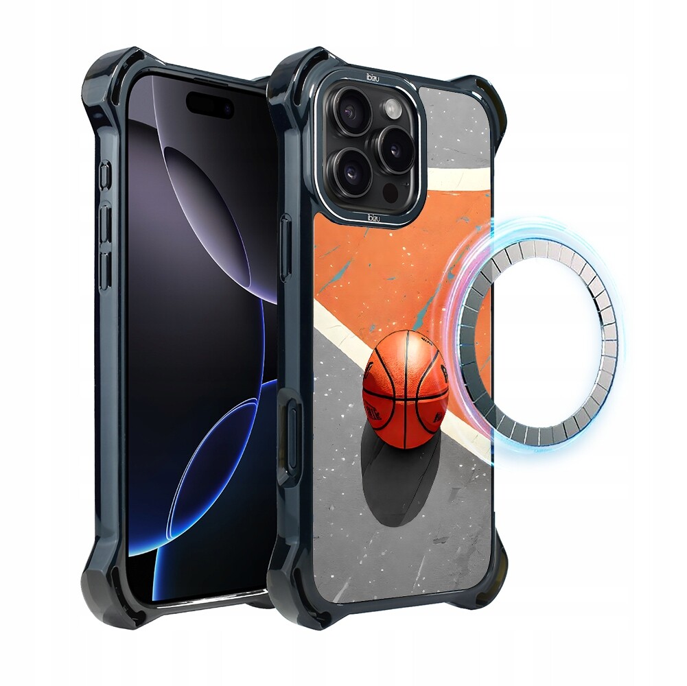 Pouzdro pro iPhone 16 Pro Max Ibizu DropGuard Ultra s MagSafe, Basketbal