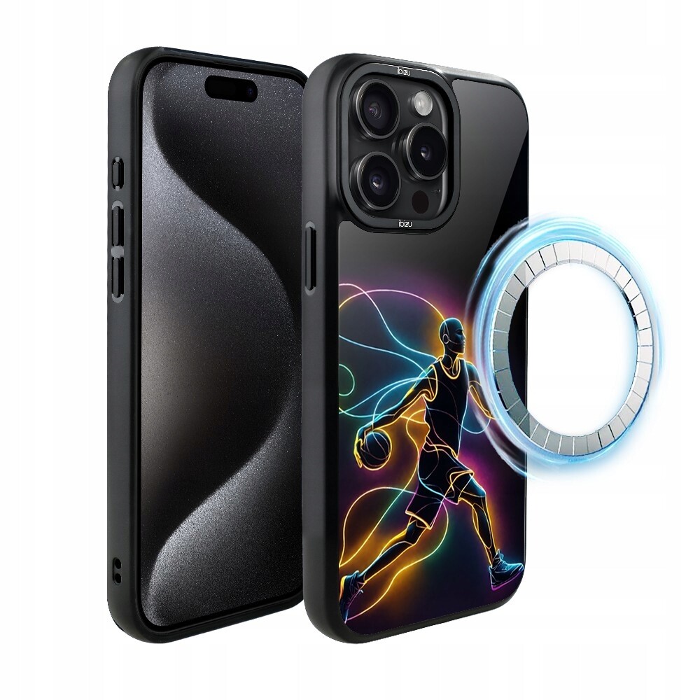 Pouzdro pro iPhone 15 Pro Max Ibizu DropGuard Matt s MagSafe, Duch basketbalu