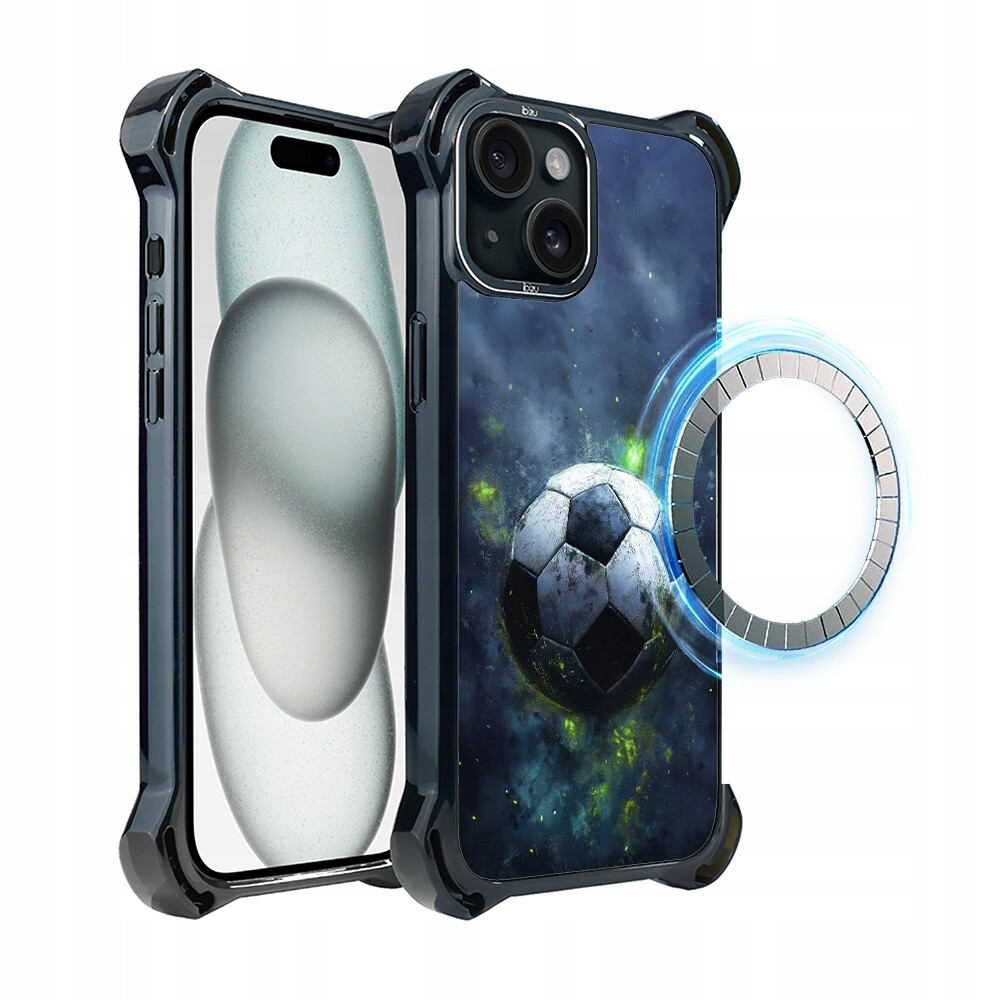 Pouzdro pro iPhone 15 Ibizu DropGuard Ultra s MagSafe, Fotbal