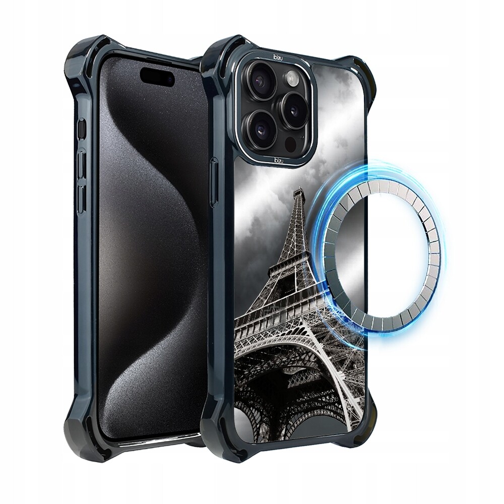 Pouzdro pro iPhone 15 Pro Ibizu DropGuard Ultra s MagSafe, Eiffelova věž