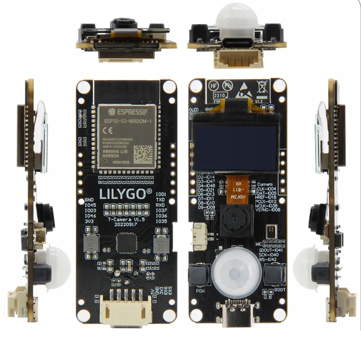 ESP32-S3 Cam LilyGO T-Camera Fish Eye Oled 0.96