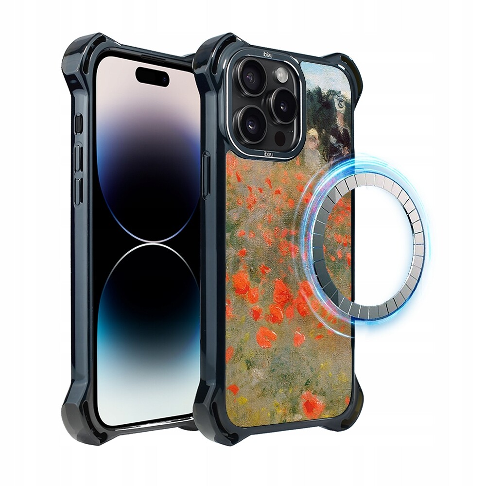 Pouzdro pro iPhone 14 Pro Ibizu DropGuard Ultra s MagSafe, pole máků